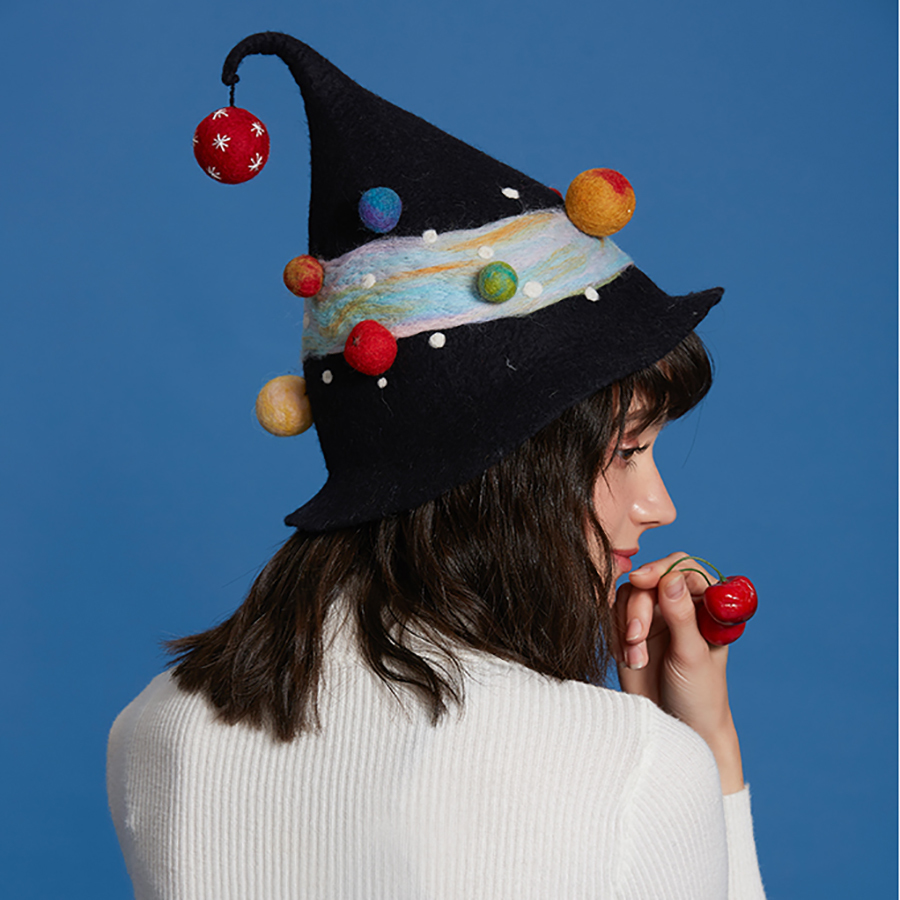 

L feitas mo Planeta Cu Noturno Boina Casuais Assistente Chapu Para As Mulheres Inverno Quente Presente Natal de Alta