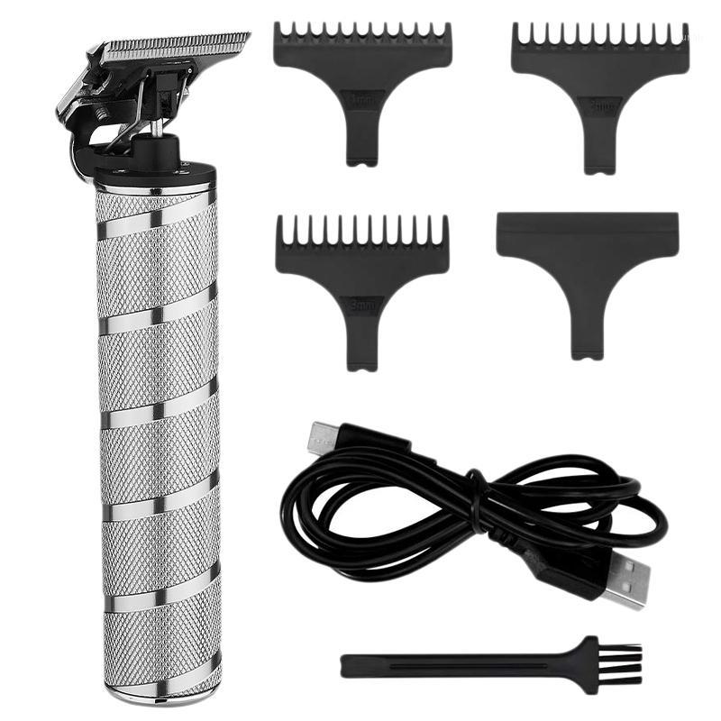 

Rechargeable Cordless Cutting T-Blade Trimmer Hair Clippers Electric Outliner Clippers Barber Grooming Silver1