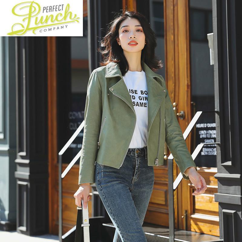 

Spring Women Real Jacket Autumn Sheepskin Coat Motorcycle Genuine Leather Jackets 2021 Slim Fit 428 KJ5506, Black