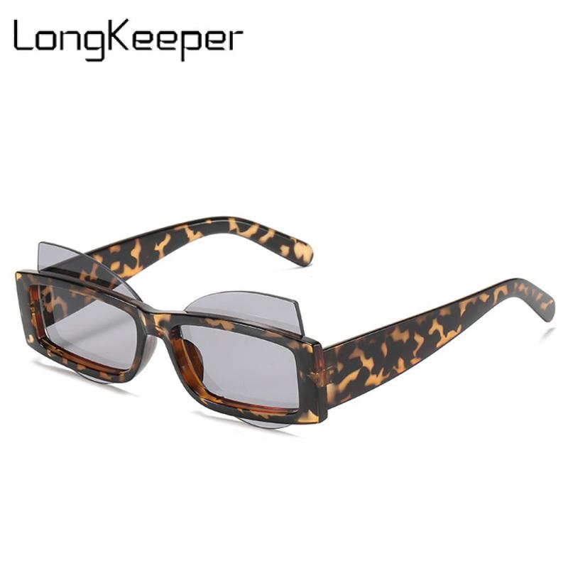 

Sunglasses Brand Design Square Women Vintage Leopard Gray Sun Glasses Men 2021 Unique Personality Lens Eyewear Gafas De Sol