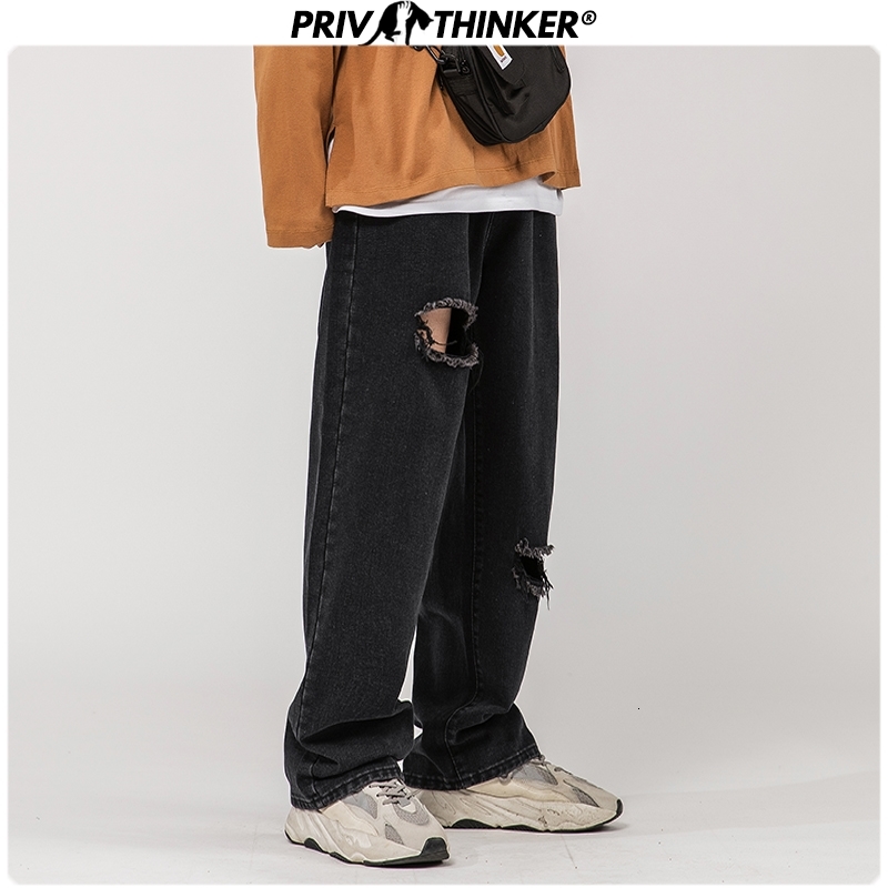 

2021 New Privathinker Men Vintage Gradient Straight Mens Letter Print Hip Hop Denim Pants Male Fashion Jeans Joggers 5XL 4WVP, Black(asiansize)
