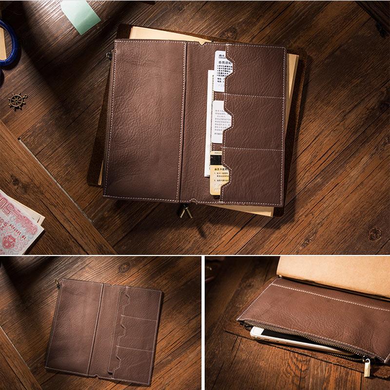 

Yiwi Litchi Grain Leather Travelers Notebook Card Bag Storage Bag For Midori Traveler's Notebook Vintage Retro Accessories