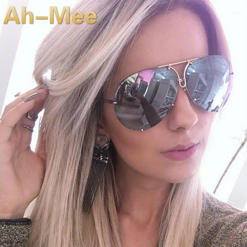 

Aviation Sunglasses Women Brand Designer Clear Gradient Pilot Mirror Sun glasses Flat Top Glasses UV4001