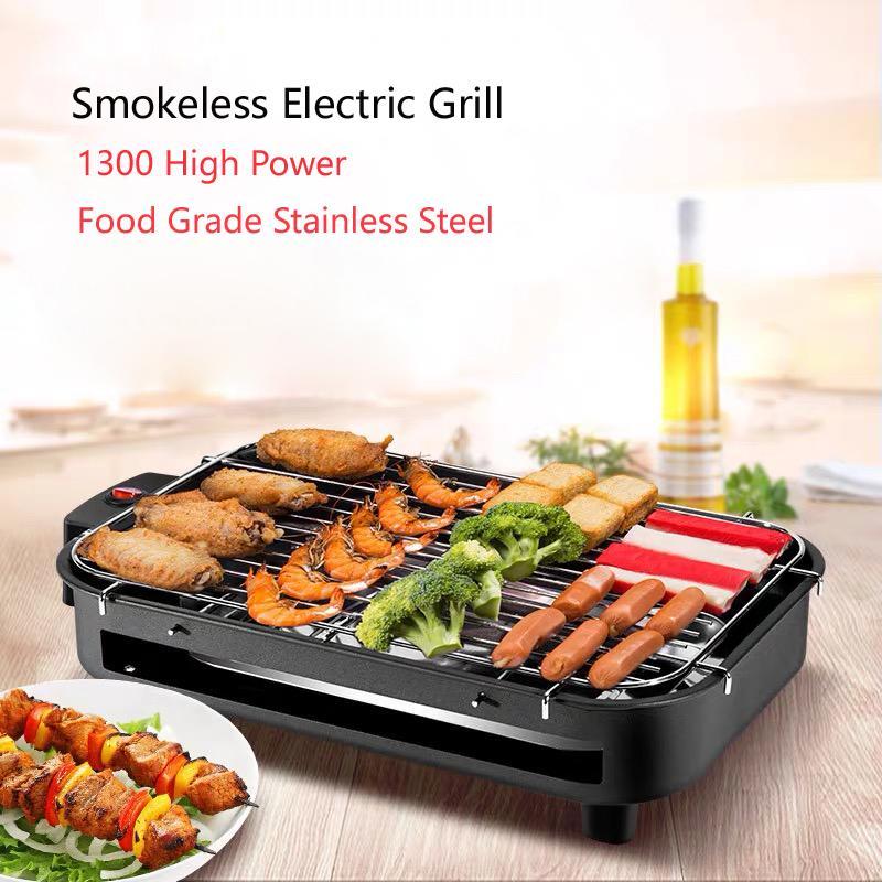

220V Smokeless Electric Grill Multi Function Barbecue Electrique Griddle 1300W Household BBQ Machine Stainless Steel Cooking1