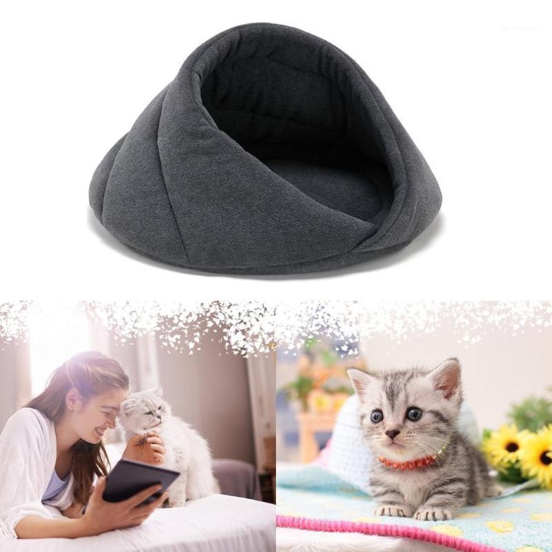 

High Quality Pet Cat Bed Small Dog Puppy Kennel Sofa Polar Fleece Material Bed Pet Mat Cat House Sleeping Bag Warm Nest1