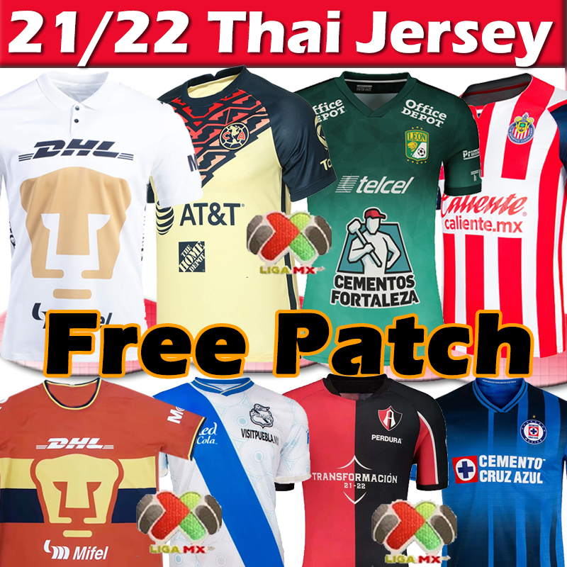

MX liga soccer jerseys 2021 2022 club america chivas cruz azul Atlas uanl guadalajara leon Puebla unam xolos tijuana 21/22 men football shirts, Lai ang 21 22 home