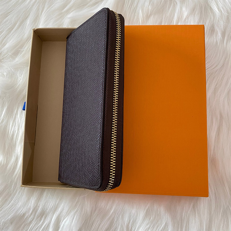 

6 colors fashion single zipper men women leather wallet lady ladies long Wallets with orange box card 60017 Wallets Holders, Black flower