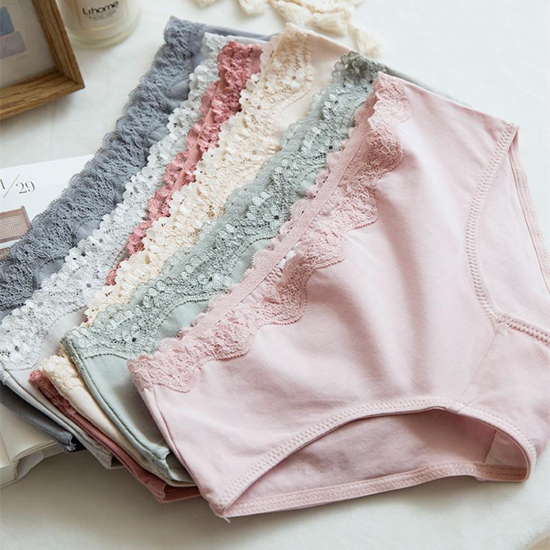 

Woman's Panties Cotton Fashion Lace Ladies Briefs Soft Comfortable Breathable New Cotton Underpants Traceless Women's Underwear, Black