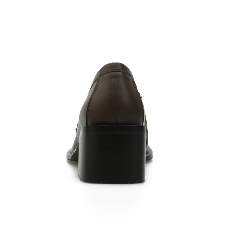 

2021 New Genuine High-heeled Heels Fashion Spring Shoes See Female SWLE, Brown.