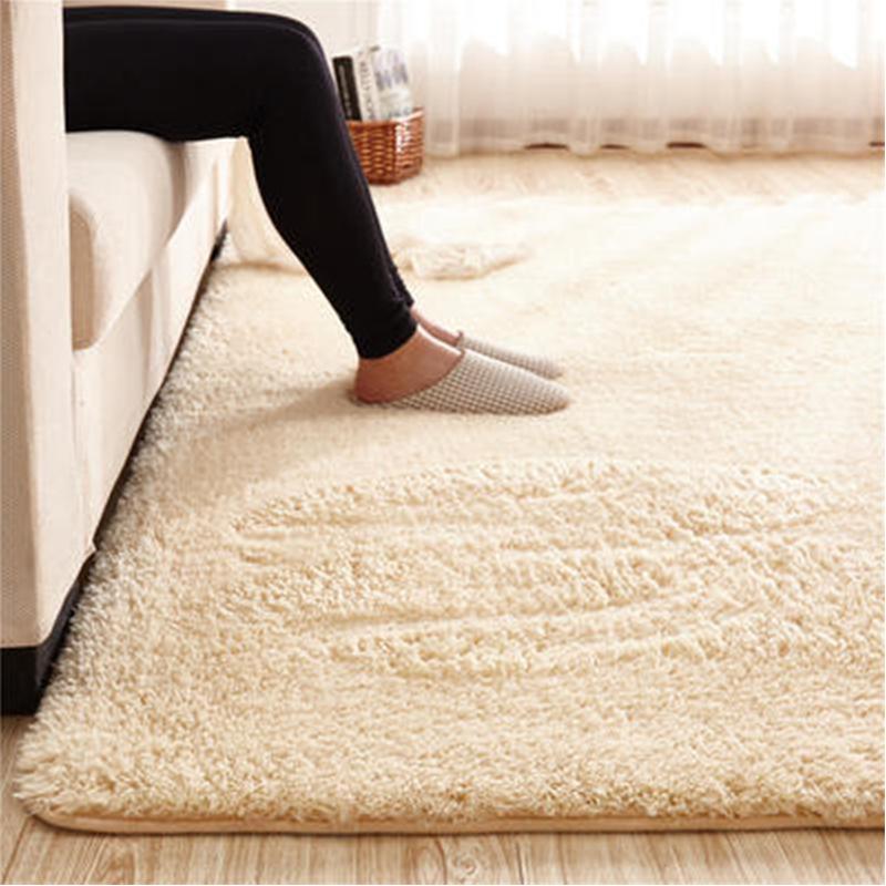 

Nordic Shaggy Plush Area Rugs Beige For Living Room Bedroom Home Decor Study Balcony Fluffy Rug Anti Skid Floor Mat Dining Room