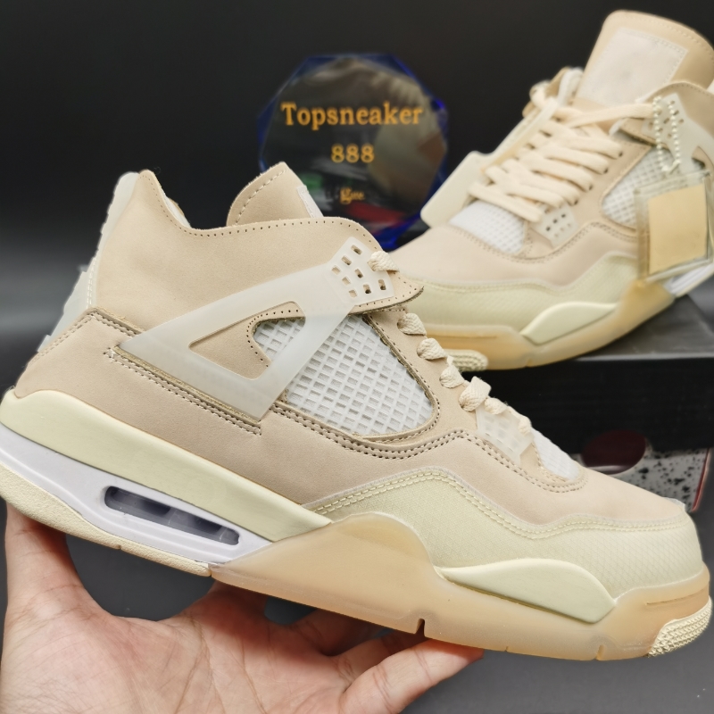 

Top Quality White X Sail Men Jumpman 4 4s Basketball Shoes Kaws Travis Scotts Cactus Jack Cool Grey Women's Trainer Shoes