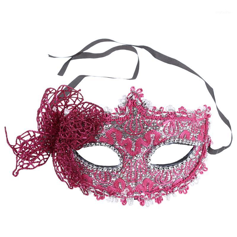 

Sexy Women Lace Mask Venetian Masquerade Ball Party Carnival Face, Eye (rose red)1