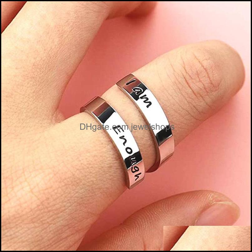 

Band Rings Jewelry I Am Enough Letter Ring Fashion Valentines Day Gift Men Women Stainless Steel Accessories 5 6Fs O2 Drop Delivery 2021 Cwx