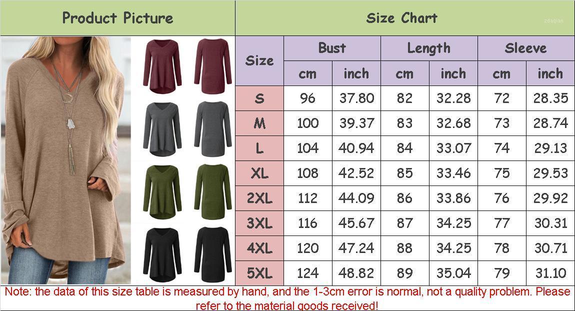 

Fashion Women Long Pullover 2020 Spring Autumn Solid Long Sleeve V Neck T Shirts Casual Solid Slim Tops Plus Size1, Black