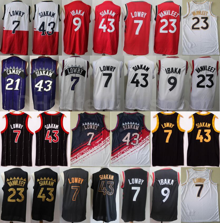 

Serge Ibaka Basketball Jersey 9 Edition Earned City Kyle Lowry 7 Pascal Siakam 43 Fred VanVleet 23 Marcus Camby Red Black White Purple, Only 7 and 23 and 43