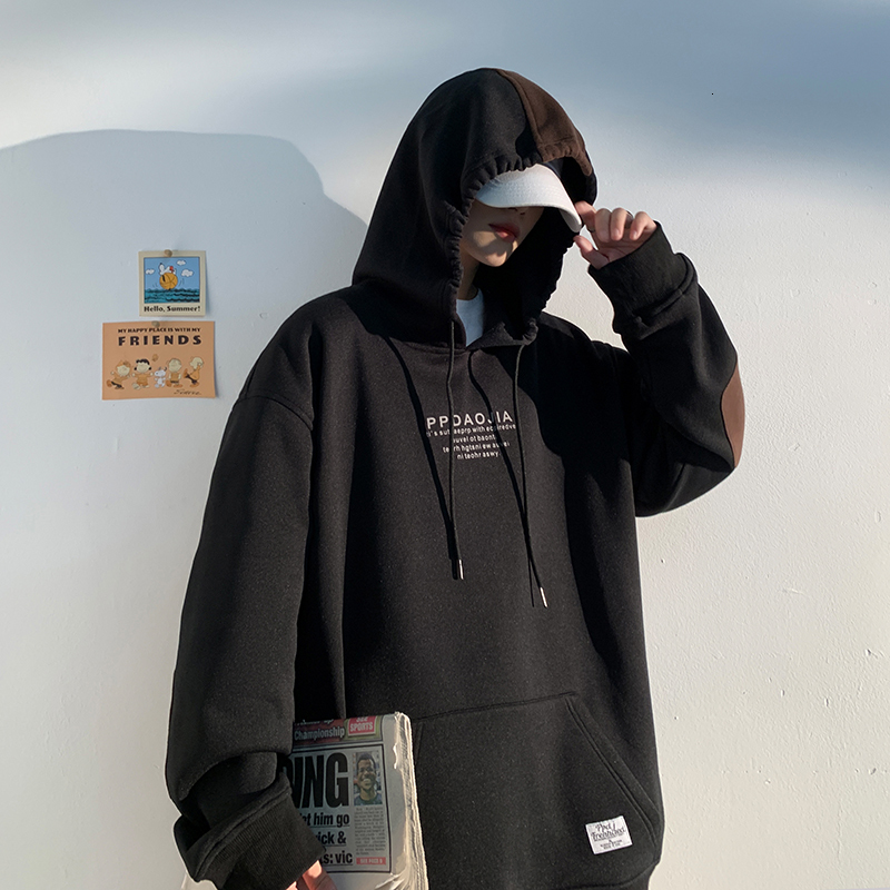 

2021 New Autumn Spring Black Skateboard Hoodie with Hip Hop Punk Pullover Streetwear Overasian Fashion Clothes GUB8, W5201