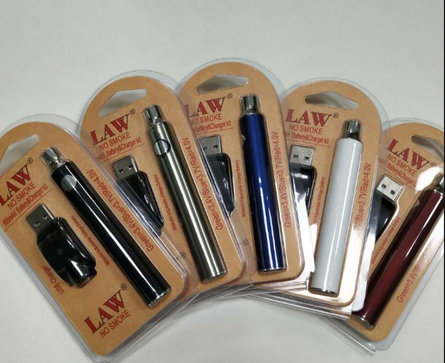 

Law Preheat Battery Blister Pack Charger Kit 350mah 650mah 900mAh 1100mah Vaporizer Vape Pen f