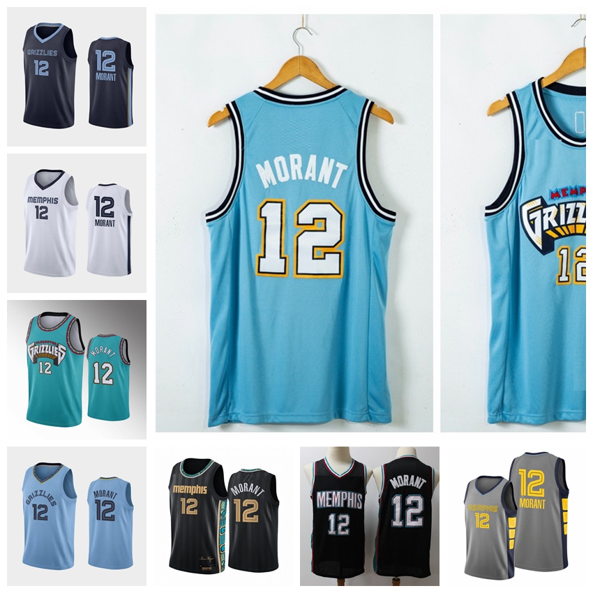 

2021 Men Ja 12 Morant jersey basketball Jersey have patch high quality