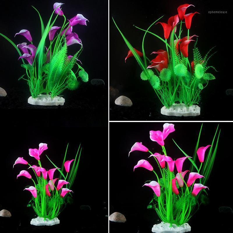 

Aquarium Accessories Decorations Fish Tank Decor Simulation Artificial Lotus Flower Aquarium Plants Live Aquascape Ornament1