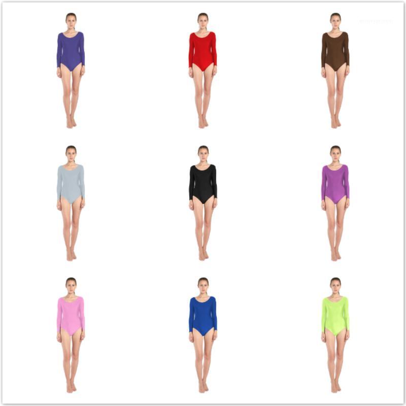 

23 colors Women Ballet Gymnastics Leotard Long Sleeve Black Leotard for Toddler Spandex Lycra Scoop Neck Dance adult Leotards1, Purple