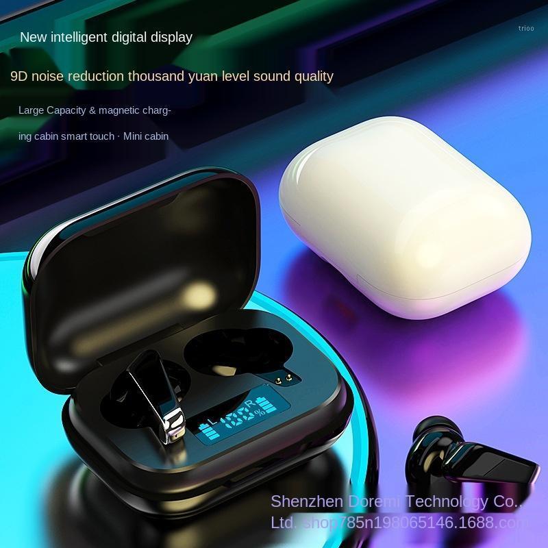 

Wireless Bluetooth Headset with Portable Charging Box Digital Display Earphones Waterproof Noise Reduction Stereo Headphones1, Black