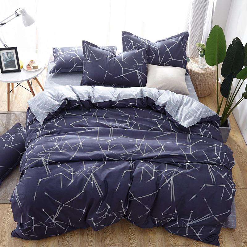 

Geometric Dot Stripe Print Bed Cover Set Kid Boy Duvet Cover Adult Child Bed Sheets And Pillowcases Comforter Bedding Set 61037, 2tj-61045-001