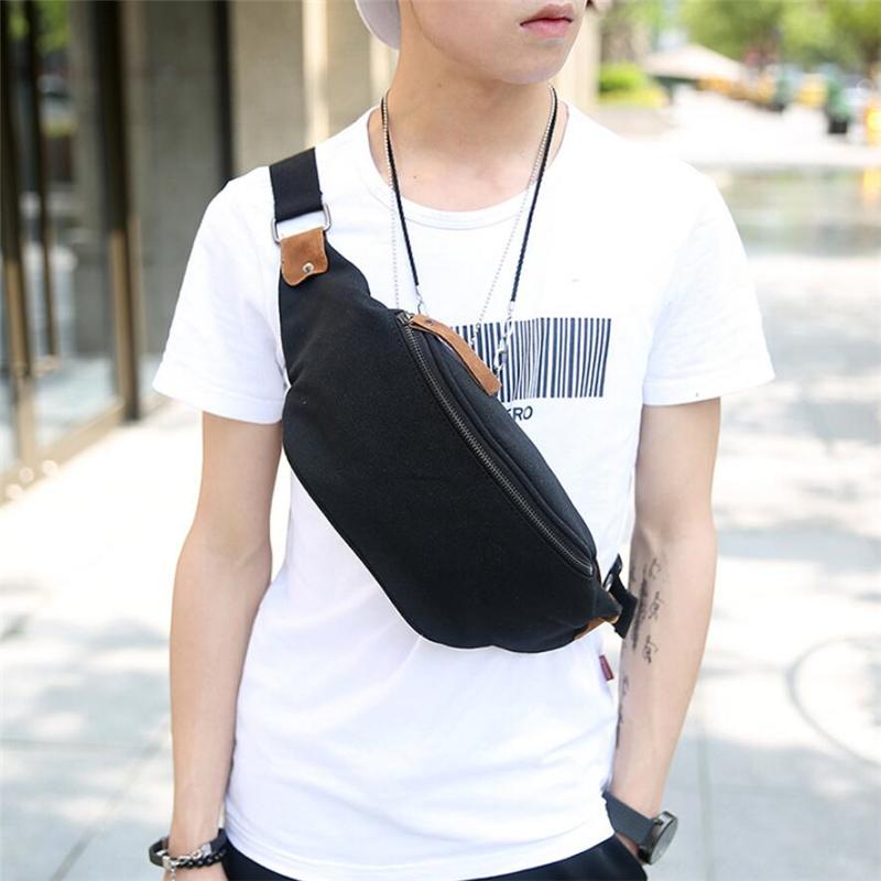 

2020 New Men's Fashion Chest Bag Casual Waist Pack High Quality Messenger Bag Vintage Crossbody Bags For Men, Black