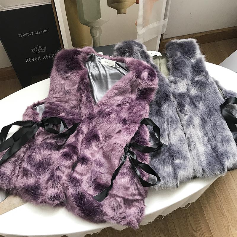 

Fur Short Vest Coat Women's 202020's New Vest Jacket, Purple