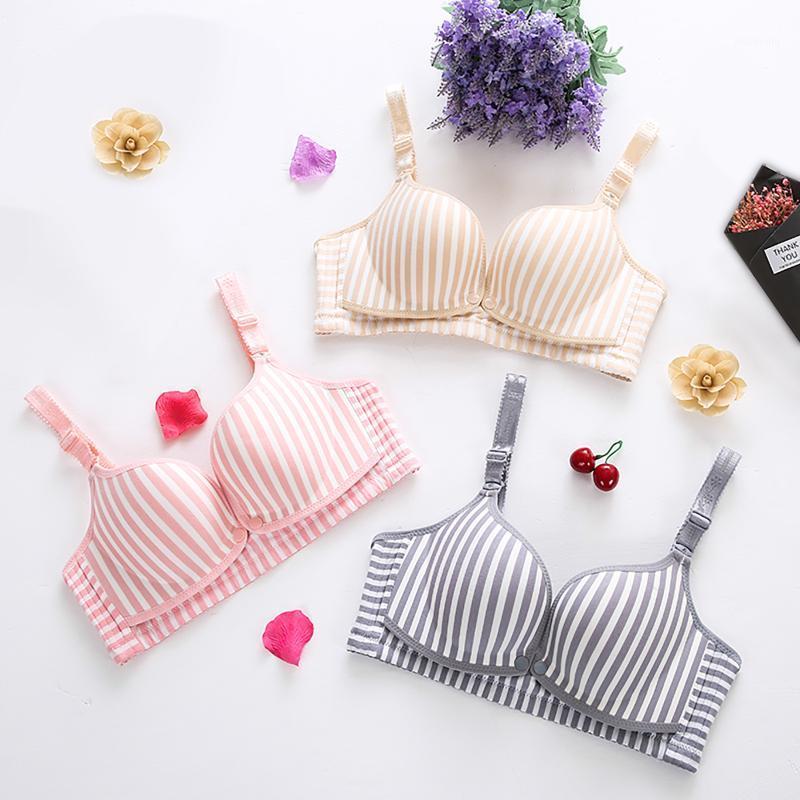 

Fashionable High flexibility Women's breathable comfortable and soft striped breast-feeding bra without steel ring Dropshipping1, Pk