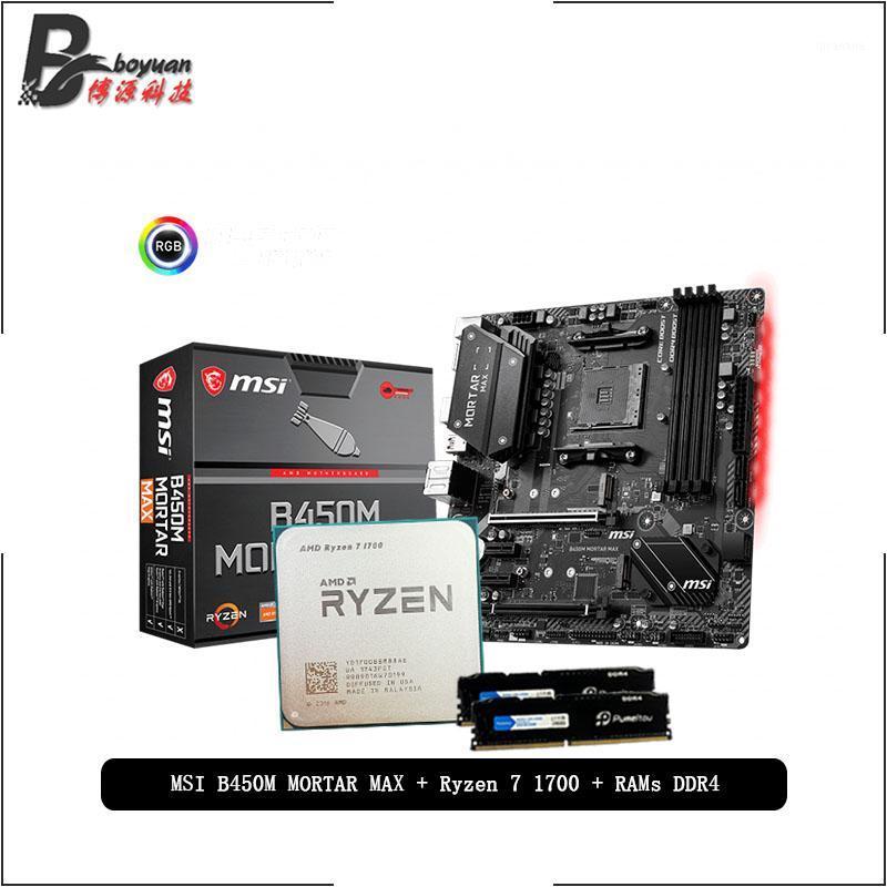 

AMD Ryzen 7 R7 1700 CPU + MSI B450M MORTAR MAX Motherboard + Pumeitou DDR4 8G 16G 2666MHz RAMs Suit Socket AM4 Without cooler1