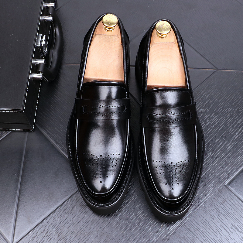 

Design of England Men Leisure Office Business Dress Formal Leather Slip-on Driving Brogue Carved Shoes Bullock Loafers U8cn, Black