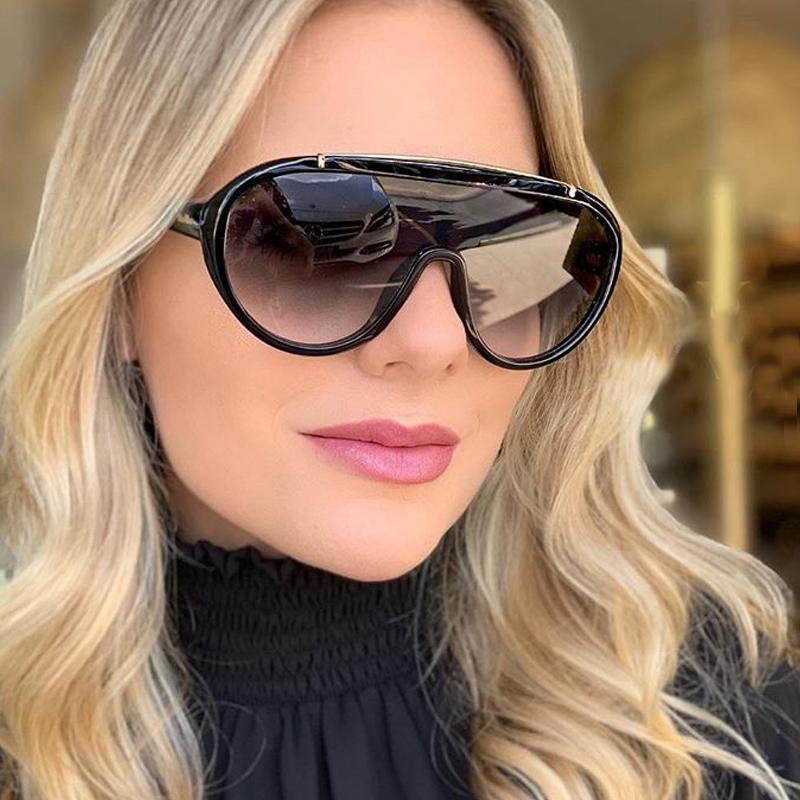

oversized one piece shiled sunglasses for women 2021 new black sun glasses female sexy big shades oculos feminino