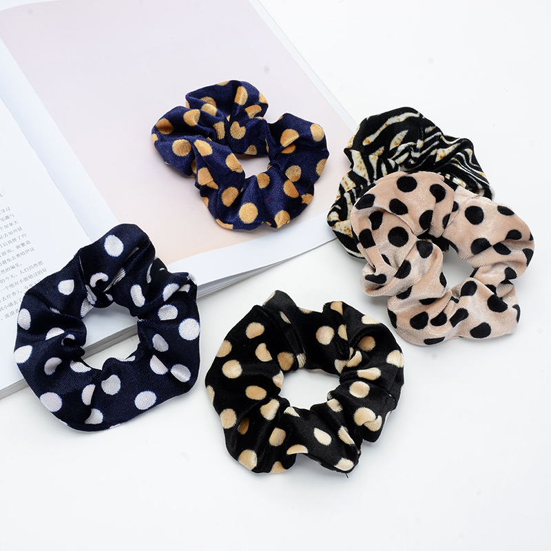 

Dot Velvet Scrunchie Hairband For Women Girls Elastic Hair Rubber Bands Accessories Headband Gum Tie Rope Ponytail Holder