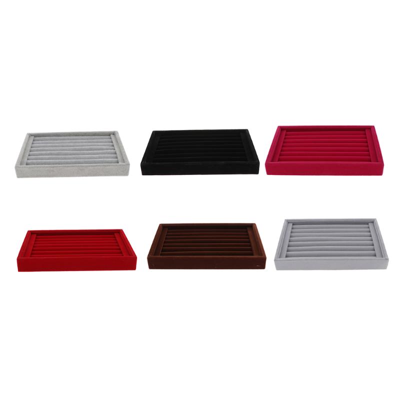 

Luxury Elegant Velvet Ring Earrings Display Tray Jewelry Holder Organizer