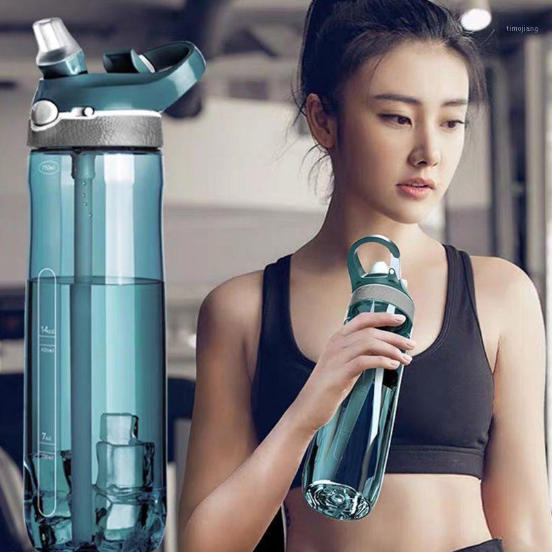 

Outdoor Sports Large Capacity Portable Water Bottle Leakproof Clear Plastic Head Anti-leak Drinking Cup for Running Cycling Clim1, Red