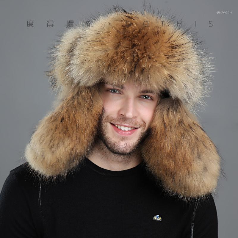 

New Winter Fashion Lei Feng Hat Sheep Skin Raccoon Dog Hair Thickened Northeast Cotton Cold Proof1