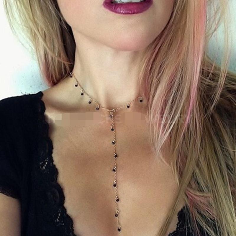 

Brling New 2020 Fashion ins vintage Chain Pendant Choker Beads bohemian golden beads Alloy Necklace for women Girls Gifts Party