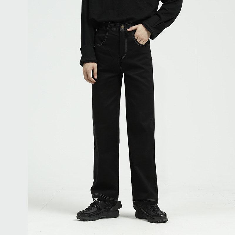 

Men Vintage Causal Straight Jeans Trousers Male Women Streetwear Hip Hop Loose Basic Section Denim Pant1, Beige