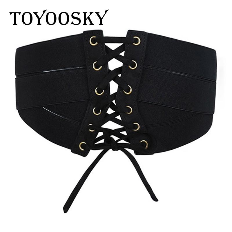 

2020 Fashion Vintage Tassel Woman Belt Elastic Girdle Zipper Wide Corset Bandage Shape-Making Solid Stretch Waist Belt TOYOOSKY, Black