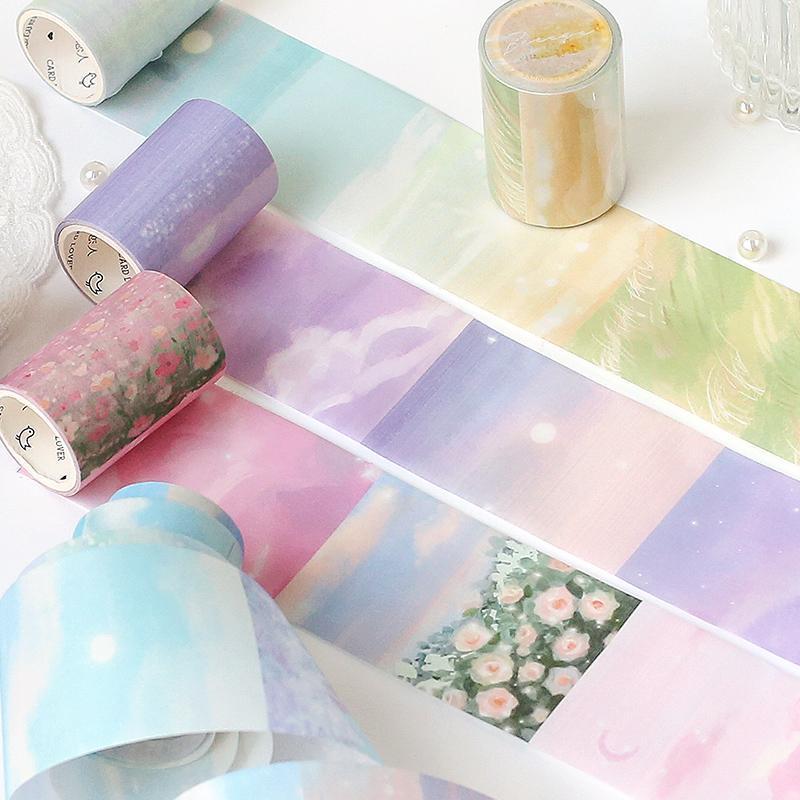 

Other Arts And Crafts INS Watercolor Scenery Material Background Paper Junk Journal Diary Planner Scrapbooking Decorative Stickers DIY Craft