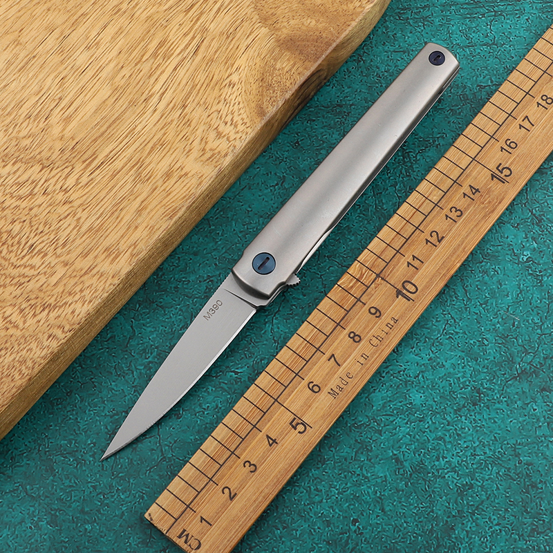 

Titanium-alloy handle M390 blade folding pocket EDC survival tool Multifunctional outdoor hunting camping knife