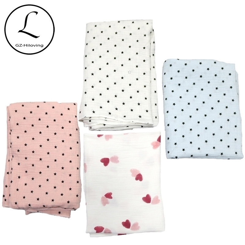 

Muslin baby Cotton blanket swaddle wrap for newborn Baby Stuff Soft babies Girls Swaddle bedding bath towel swaddling 120*120cm 201123, Whiteberry