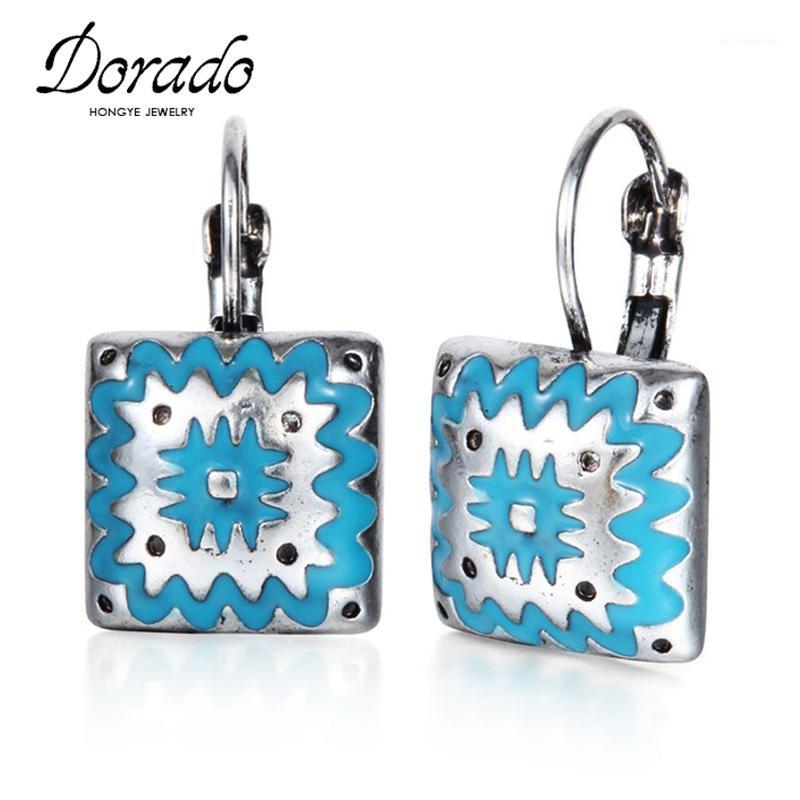 

Enamel Square Drop Earrings For Women Irregular Retro New Alloy Female Dangle Hanging Earring Vintage Ear Jewelry Brincos1