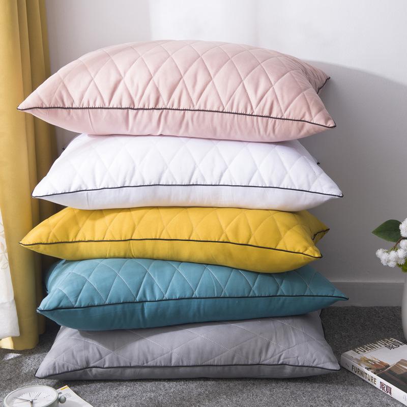 

Pillow Feather Velvet Core High Grade Head Seam Color Single Person Neck Protection Health El Household Bedding