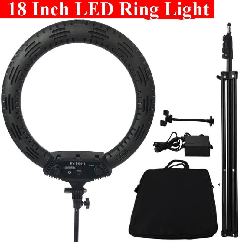 

18 Inch Photo Studio Lighting LED Ring Light 3200-5600K 65W Photography Dimmable LED Ring Lamp With 2.1M Tripod for Video Makeup