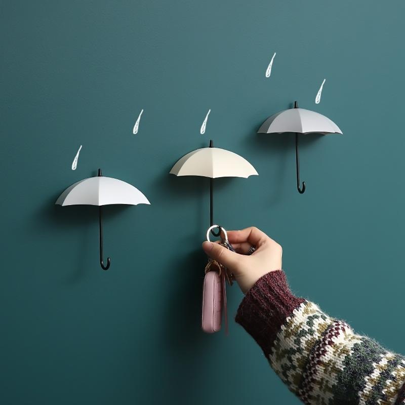 

3pcs Creative Shaped Storage Hook Free Nail Single Wall Hooks Small Decorative Home Decor Wall Hook Key Hair Pin Holder
