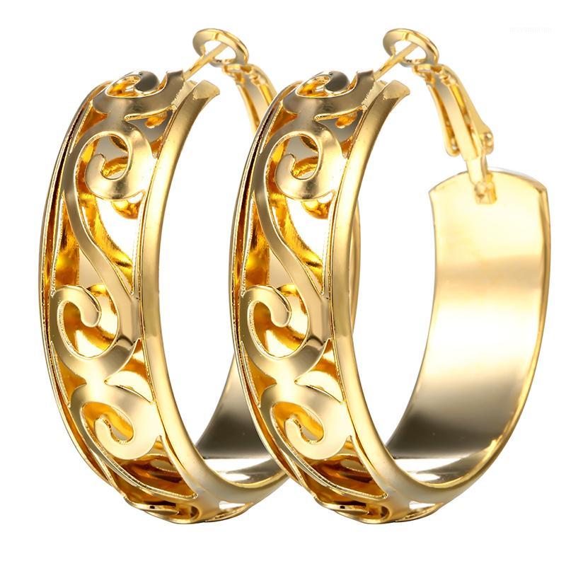 

Trendy Luxury Gold Color Hoop Earrings Classic Round Circle Earring Fashion Jewelry for Women Wedding Anniversary Gift1