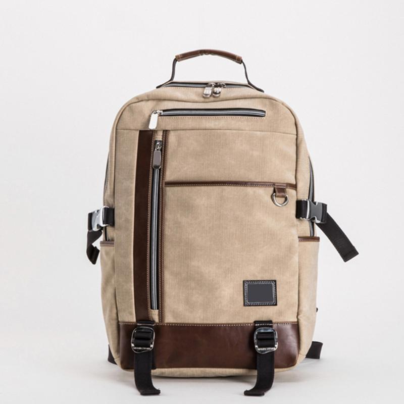 

Men Outdoor Travel Climbing Bag Casual Canvas Laptop Backpack Large Capacity Man Computer Sport Shoulder Bags School Bag XA79Y1, Khaki