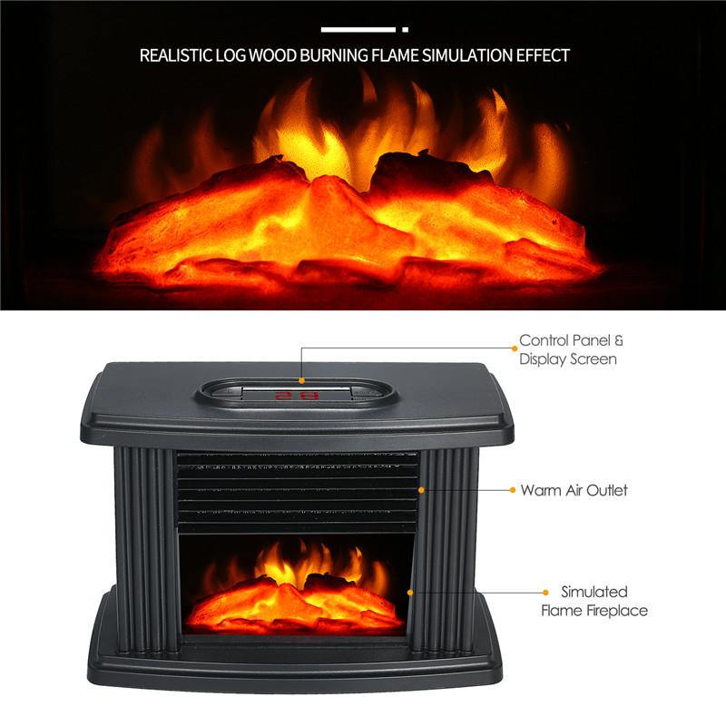 

Portable Electric Heater Fireplace Tabletop Indoor Household Flame Heater Stove Decorate Fireplaces for Office Living Room car