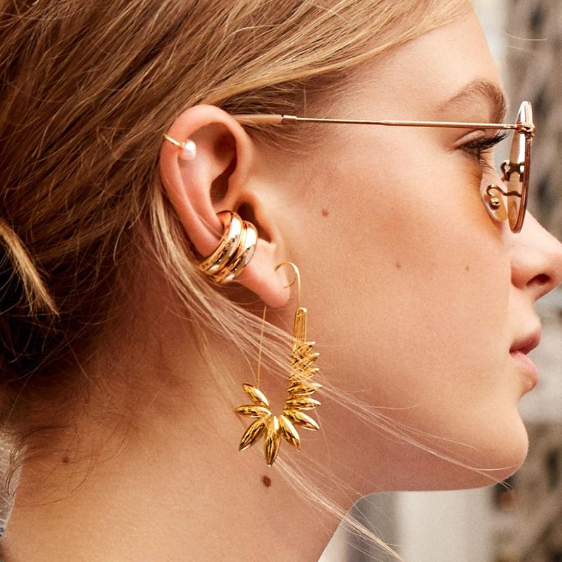 

JURAN Hot Bohemian Crystal Ear Cuff Earring Round Hoop Earrings for Women Girls Fashion Gold Small Earring Wedding Jewelry Gifts